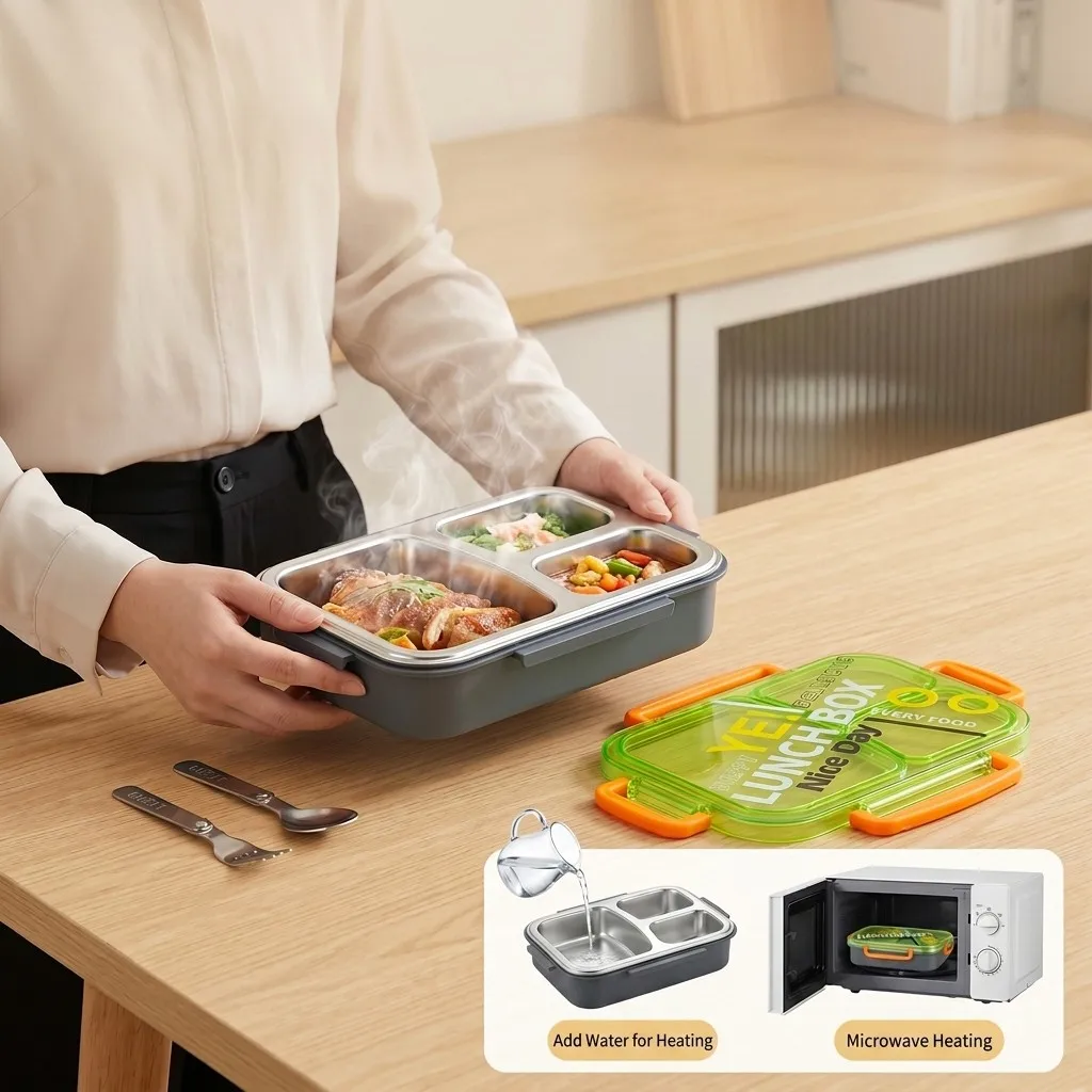 Microwavable 304 Stainless Ste - Meal Prep Or Prep Meal recension och pris