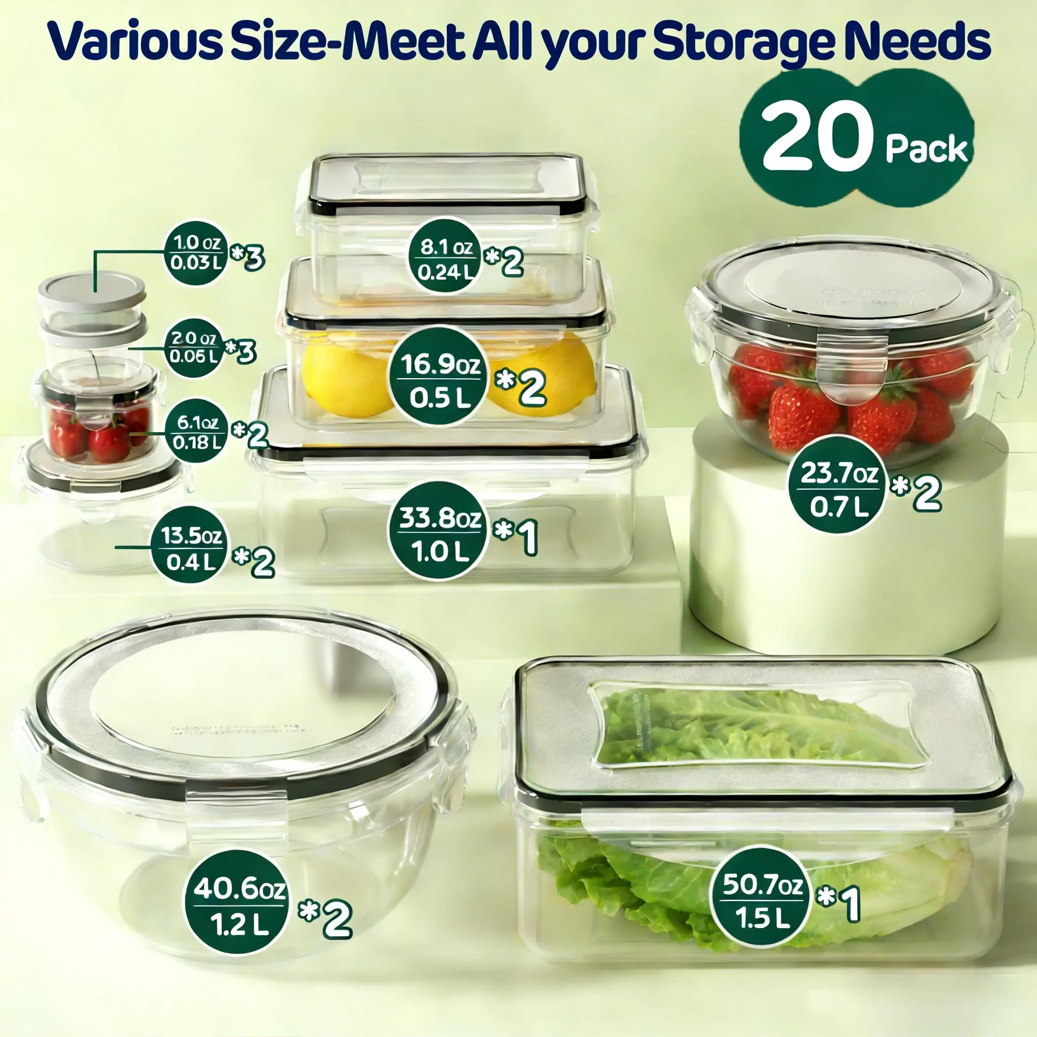 40/42/50/52/62Pcs Large Airtig - Meal Prep Kitchen recension och pris