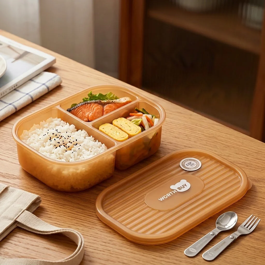 Kids Bento Lunch Box 3 Compart - Meal Prep Or Prep Meal recension och pris