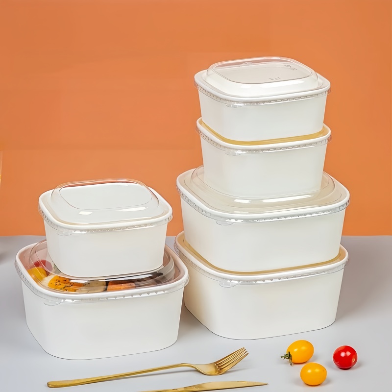 White Square Paper Salad Bowl  - Meal Prep Bowl recension och pris